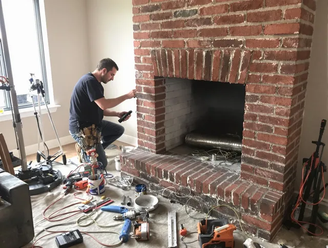 Lake Elsinore Chimney Sweep specialist finalizing chimney liner service in Lake Elsinore, CA