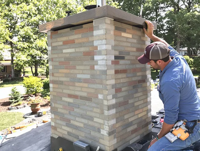 Lake Elsinore Chimney Sweep completing a modern chimney remodel in Lake Elsinore, CA