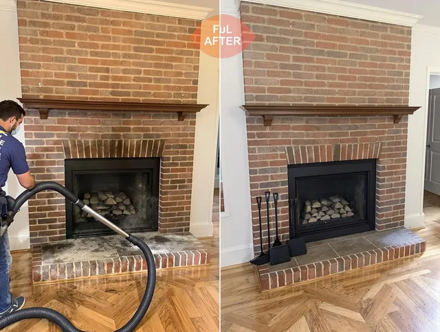 Lake Elsinore Chimney Sweep carefully sanitizing a fireplace in Lake Elsinore, CA