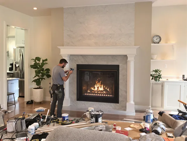 Newly installed fireplace by Lake Elsinore Chimney Sweep in Lake Elsinore, CA