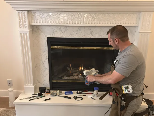 Lake Elsinore Chimney Sweep performing fireplace maintenance in Lake Elsinore, CA